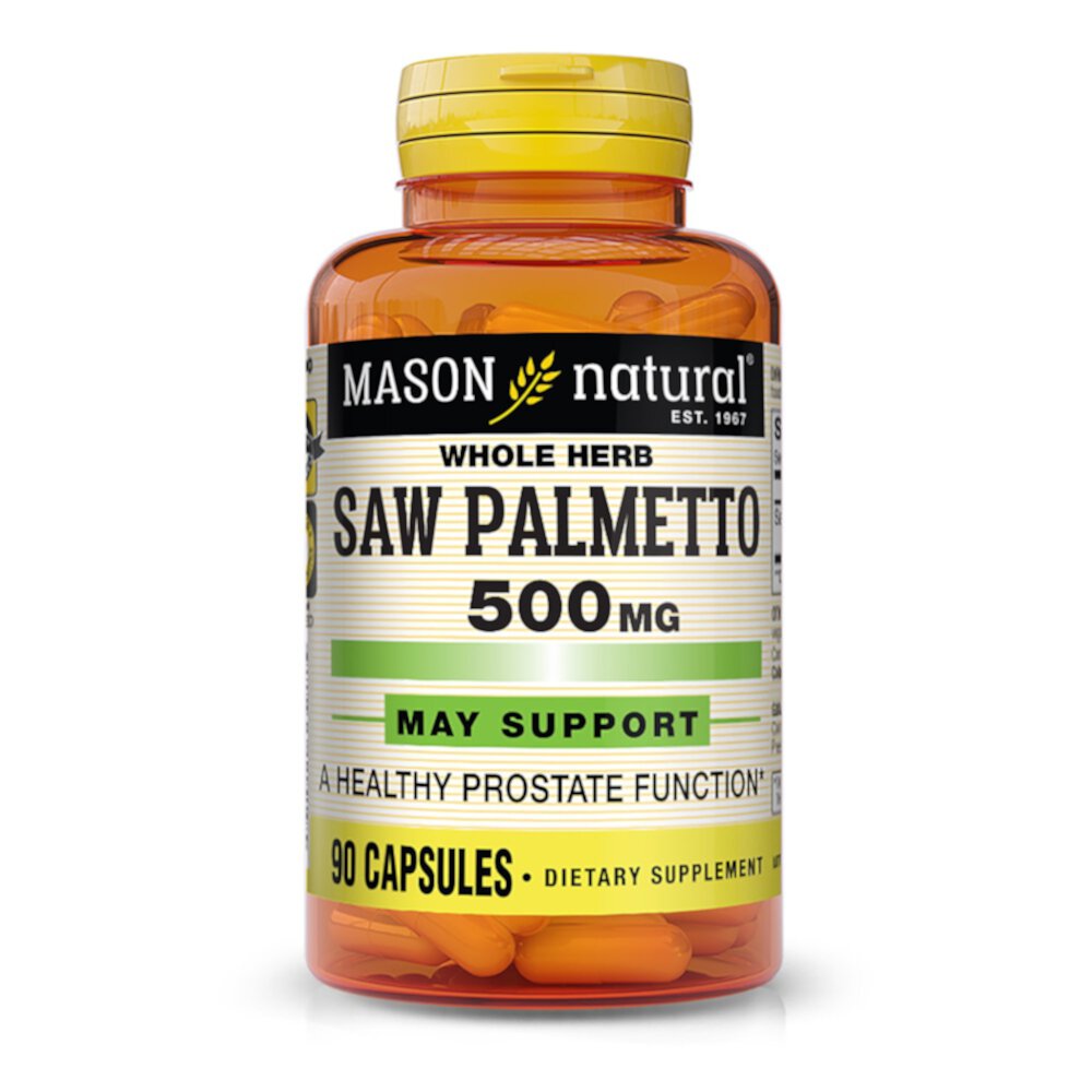 Saw Palmetto -- 500 mg - 90 Capsules (Капсулы) Mason Natural