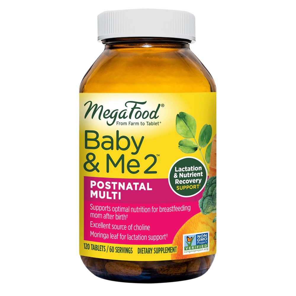 Baby & Me 2 Postnatal Multivitamin for Breastfeeding Moms with Choline -- 120 Tablets MegaFood