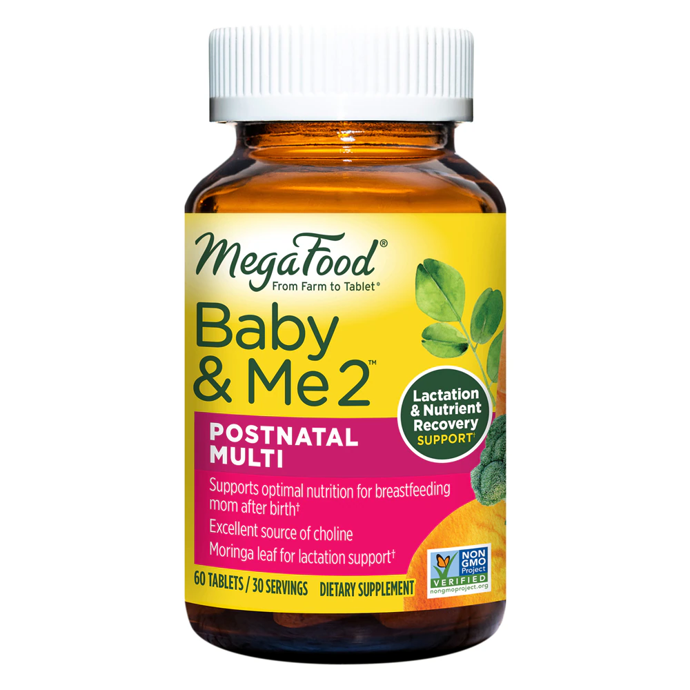 Baby & Me 2 Postnatal Multivitamin for Breastfeeding Moms with Choline -- 60 Tablets (Таблетки) MegaFood