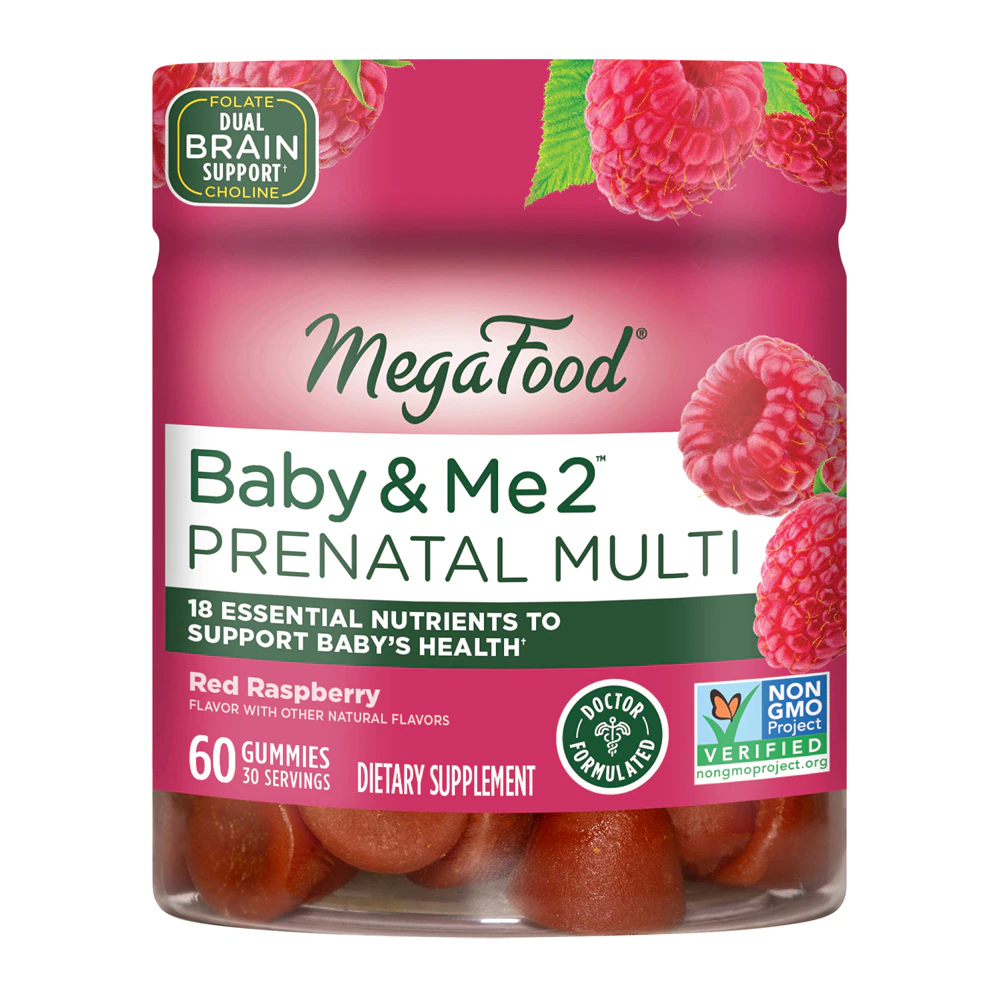 Baby & Me 2 Prenatal Vitamin Gummies Red Raspberry -- 60 Gummies MegaFood