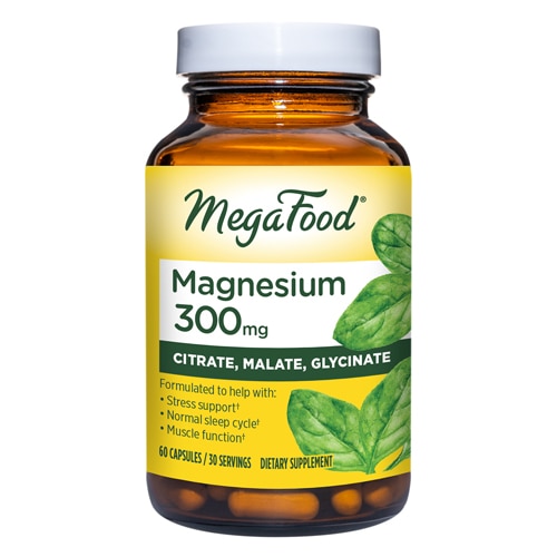 Magnesium 300mg Blend of Magnesium Glycinate Citrate & Malate -- 60 Capsules (Капсулы) MegaFood