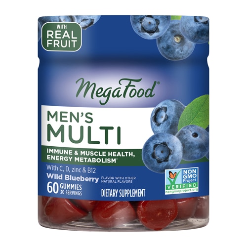 Multivitamin for Men - Gummy Vitamins Wild Blueberry -- 60 Gummies (Жевательные конфеты) MegaFood