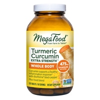 Turmeric Curcumin Extra Strength Whole Body with Black Pepper -- 120 Tablets MegaFood