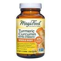 Turmeric Curcumin Extra Strength Whole Body with Black Pepper -- 60 Tablets MegaFood