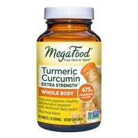 Turmeric Curcumin Extra Strength Whole Body with Black Pepper -- 90 Tablets MegaFood