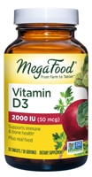 Поддержка иммунитета витамина D3 — 2000 МЕ (50 мкг) — 30 таблеток MegaFood