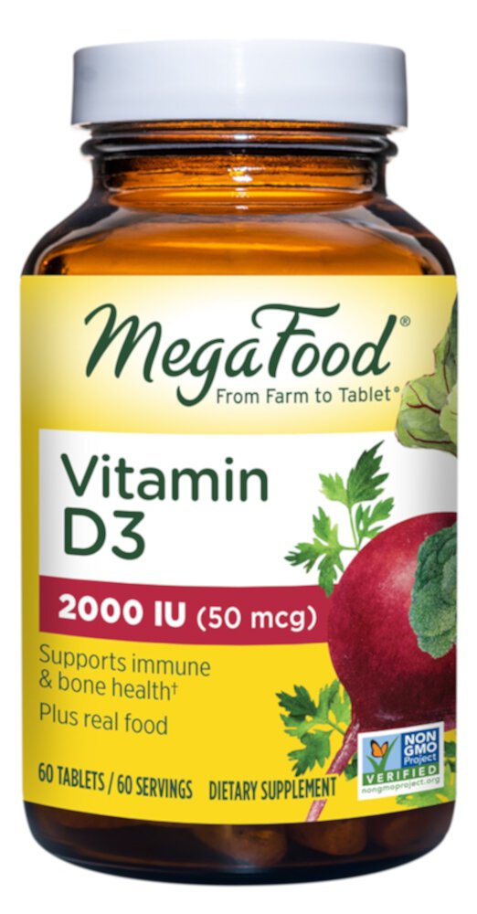 Vitamin D3 Immune Support -- 2000 IU (50 mcg) - 60 Tablets (Таблетки) MegaFood