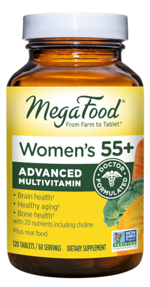 Women's 55+ Advanced Multivitamin for Women with Choline -- 120 Tablets (Таблетки) MegaFood