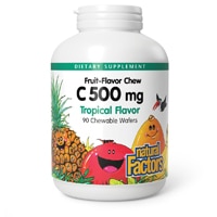 Fruit-Flavor Chew C Tropical Flavor -- 500 mg - 90 Chewable Wafers (Жевательные вафли) Natural Factors