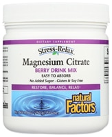 Stress Relax® Magnesium Citrate Drink Mix Berry -- 8.8 oz (Унции) Natural Factors