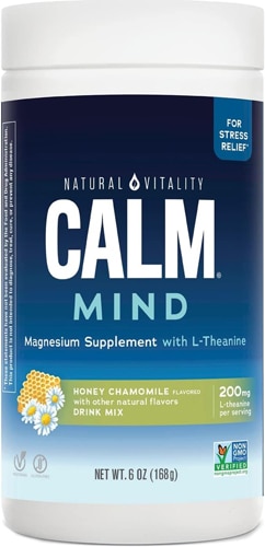 Порошок Calm Mind с магнием и L-теанином для снятия стресса, 170 г Natural Vitality