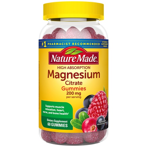 High Absorbtion Magnesium Citrate Gummies (Жевательные конфеты) Mixed Berry -- 200 mg - 60 Gummies Nature Made