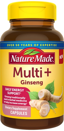 Мультивитамины Multi + Ginseng для женщин и мужчин, 60 капсул Nature Made