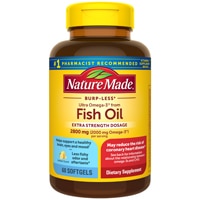 Ультра Омега-3 из рыбьего жира повышенной прочности — 2800 мг — 60 мягких таблеток Nature Made