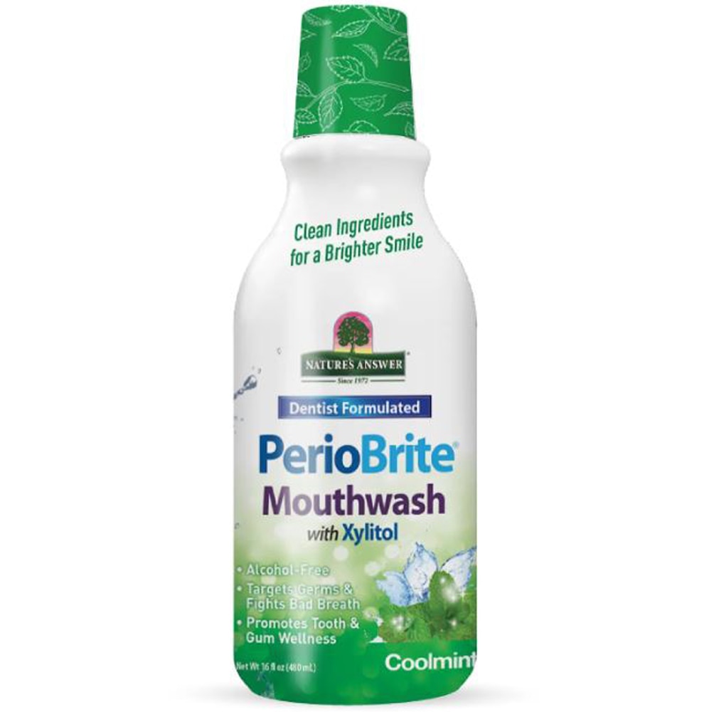PerioBrite Жидкость для полоскания рта с ксилитом Cool Mint, 16 жидких унций Nature's Answer