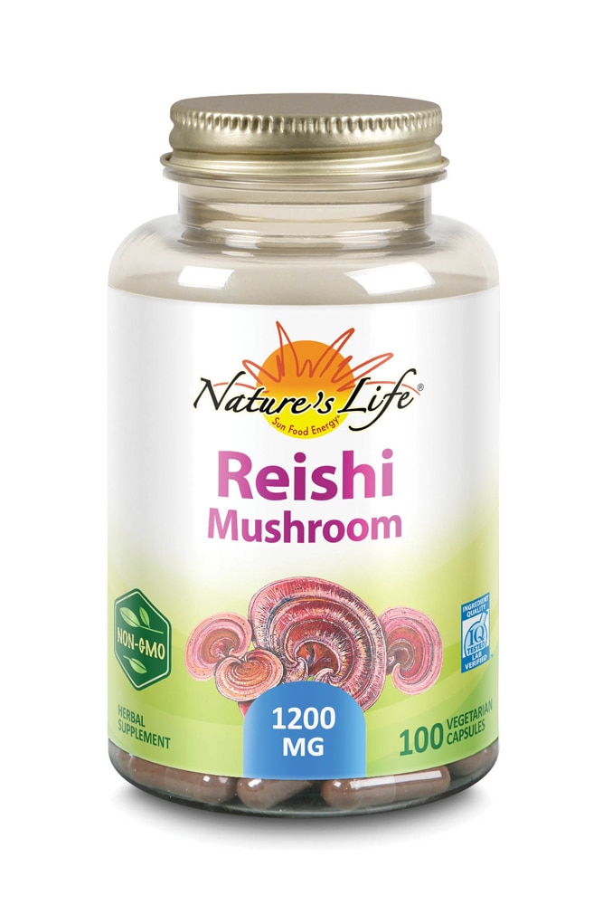 Reishi Mushroom -- 1200 mg - 100 Capsules (Капсулы) Nature's Herbs