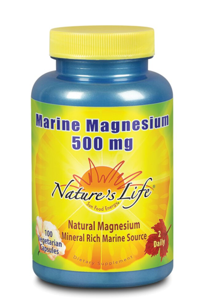 Marine Magnesium -- 500 mg - 100 Vegetarian Capsules (Вегетарианские капсулы) Nature's Life