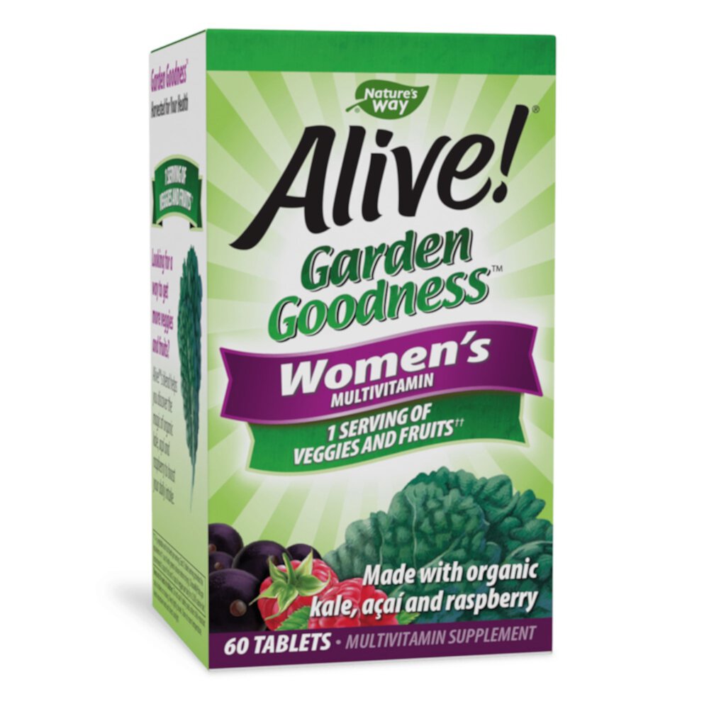 Alive! Garden Goodness Women's Multivitamin -- 60 Tablets (Таблетки) Nature's Way