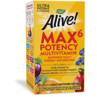 Alive! Max6 Potency Multivitamin - Vitamins B12 A D E - With Iron -- 90 Capsules (Капсулы) Nature's Way