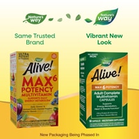 Alive! Max6 Potency Multivitamin - Vitamins B12 A D E - No Added Iron -- 90 Capsules (Капсулы) Nature's Way