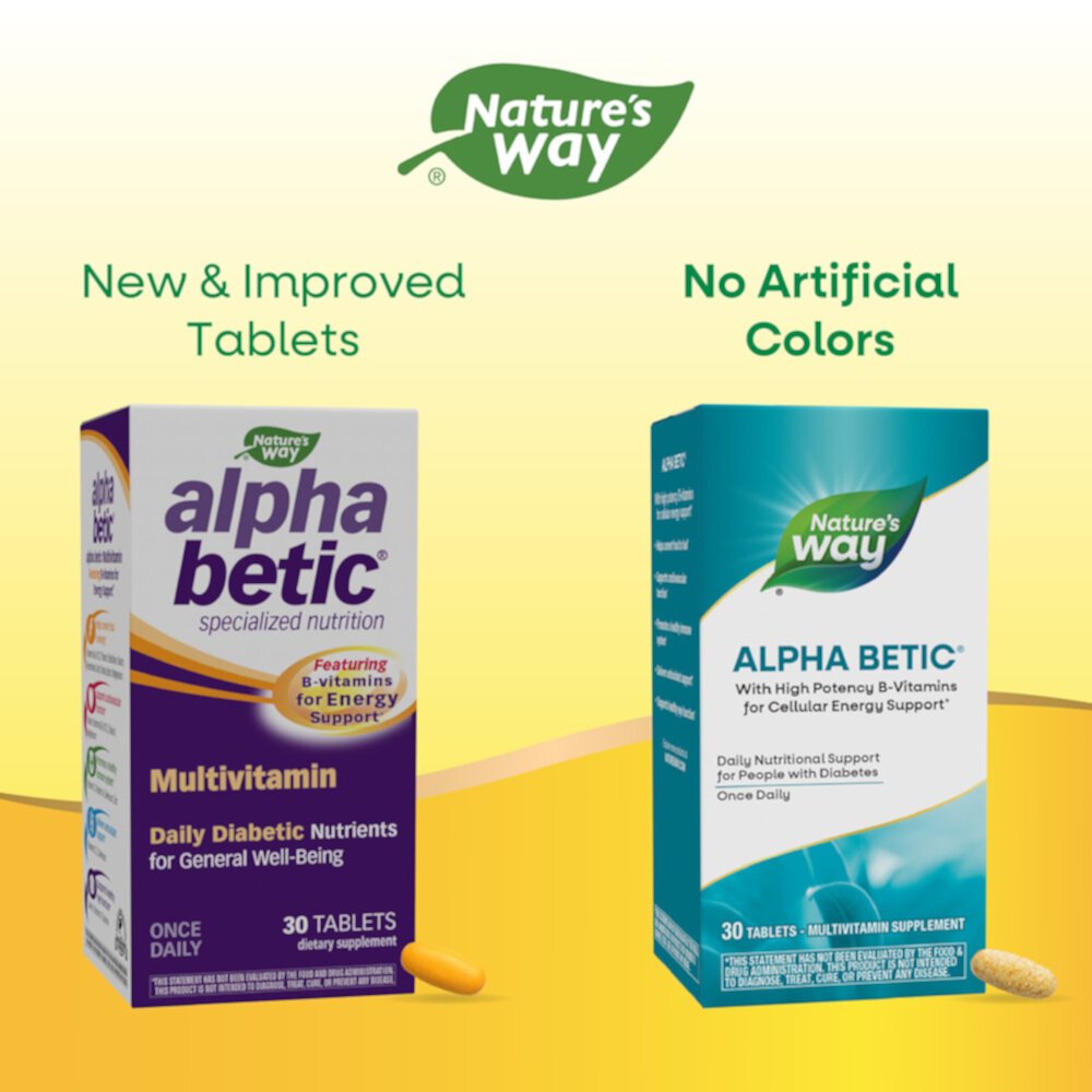 Alpha betic Multivitamin - with B-Vitamins for Energy Support -- 30 Tablets (Таблетки) Nature's Way