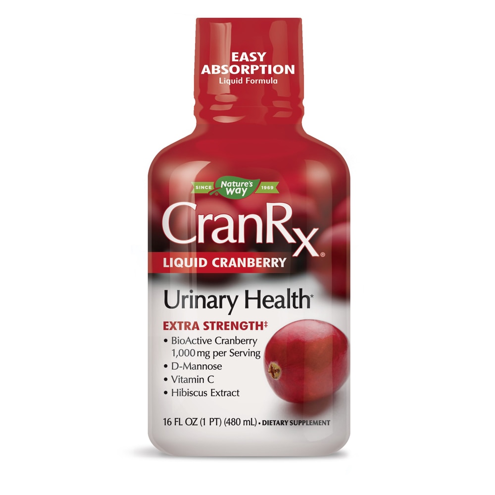CranRx Liquid Cranberry — повышенная сила — биоактивная клюква и витамин С — 16 жидких унций Nature's Way