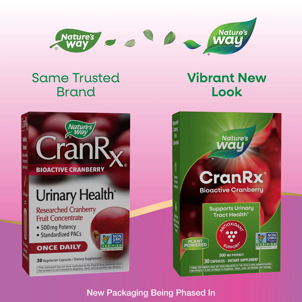 CranRx BioActive Cranberry - Antioxidant Support -- 500 mg Potency - 30 Vegan Capsules (Веганские капсулы) Nature's Way