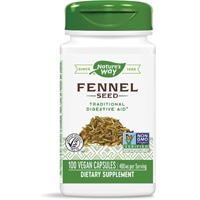 Семя фенхеля — традиционная помощь для пищеварения — 480 мг на порцию — 100 веганских капсул Nature's Way
