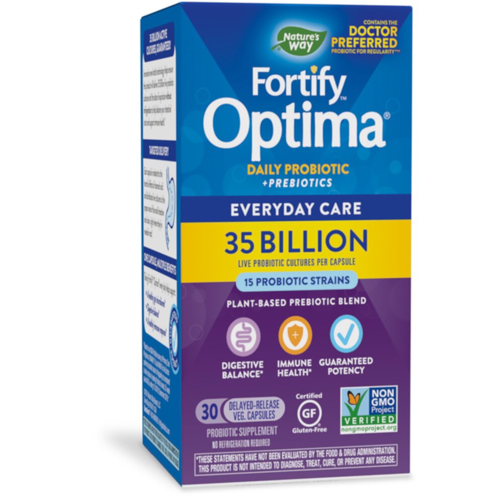 Ежедневные пробиотические капсулы Fortify® Optima®, 30 вегетарианских капсул Nature's Way