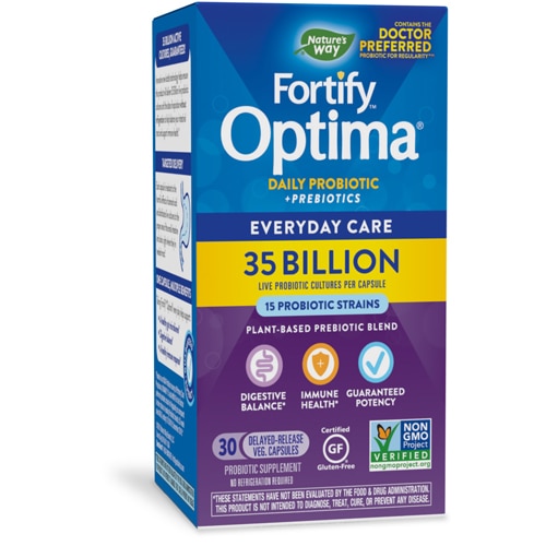 Ежедневные пробиотические капсулы Fortify® Optima®, 30 вегетарианских капсул Nature's Way