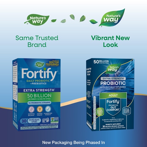 Пробиотик Fortify Extra Strength 50 миллиардов КОЕ - 30 капсул для здоровья пищеварения Nature's Way