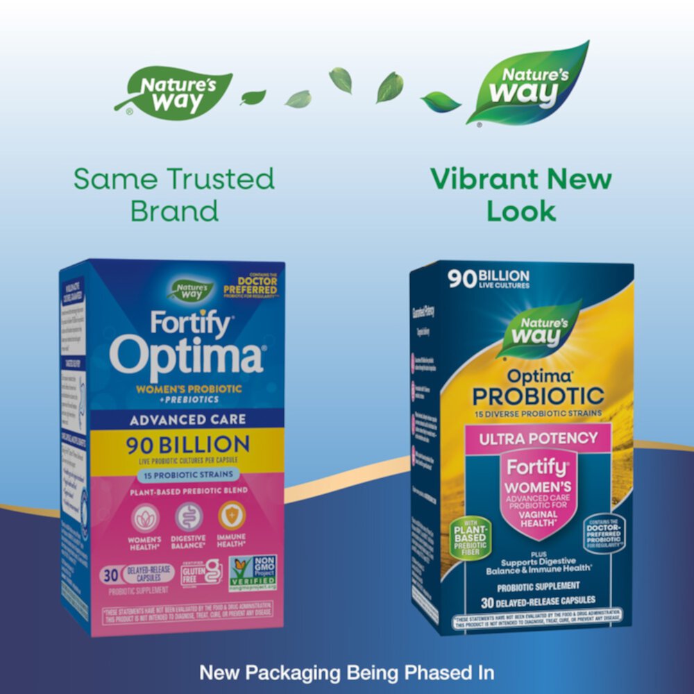 Fortify Optima Women’s Probiotic + Prebiotic -- 90 billion Live Cultures - 30 Capsules (Капсулы) Nature's Way