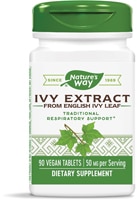 Ivy Extract - From English Ivy Leaf -- 50 mg Per Serving (Порция) - 90 Vegan Tablets (Таблетки) Nature's Way