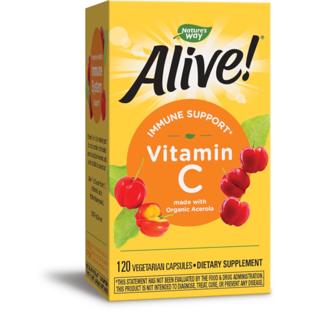 Nature's Way® Alive!® Immune Support Vitamin C -- 120 Vegetarian Capsules (Вегетарианские капсулы) Nature's Way