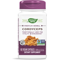 Premium Herbal Cordyceps -- 1,000 mg Per Serving (Порция) - 60 Vegan Capsules (Веганские капсулы) Nature's Way