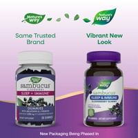 Sambucus Sleep + Immune Elderberry Gummies (Жевательные конфеты) with Melatonin & Vitamin C & Zinc -- 50 Gummies Nature's Way