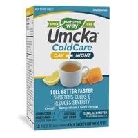 Umcka ColdCare Успокаивающий горячий напиток «День + Ночь» — со вкусом лимона и меда — 12 пакетов Nature's Way