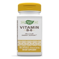 Витамин B-6 — поддержка клеточной энергии — 50 мг на порцию — 100 капсул Nature's Way