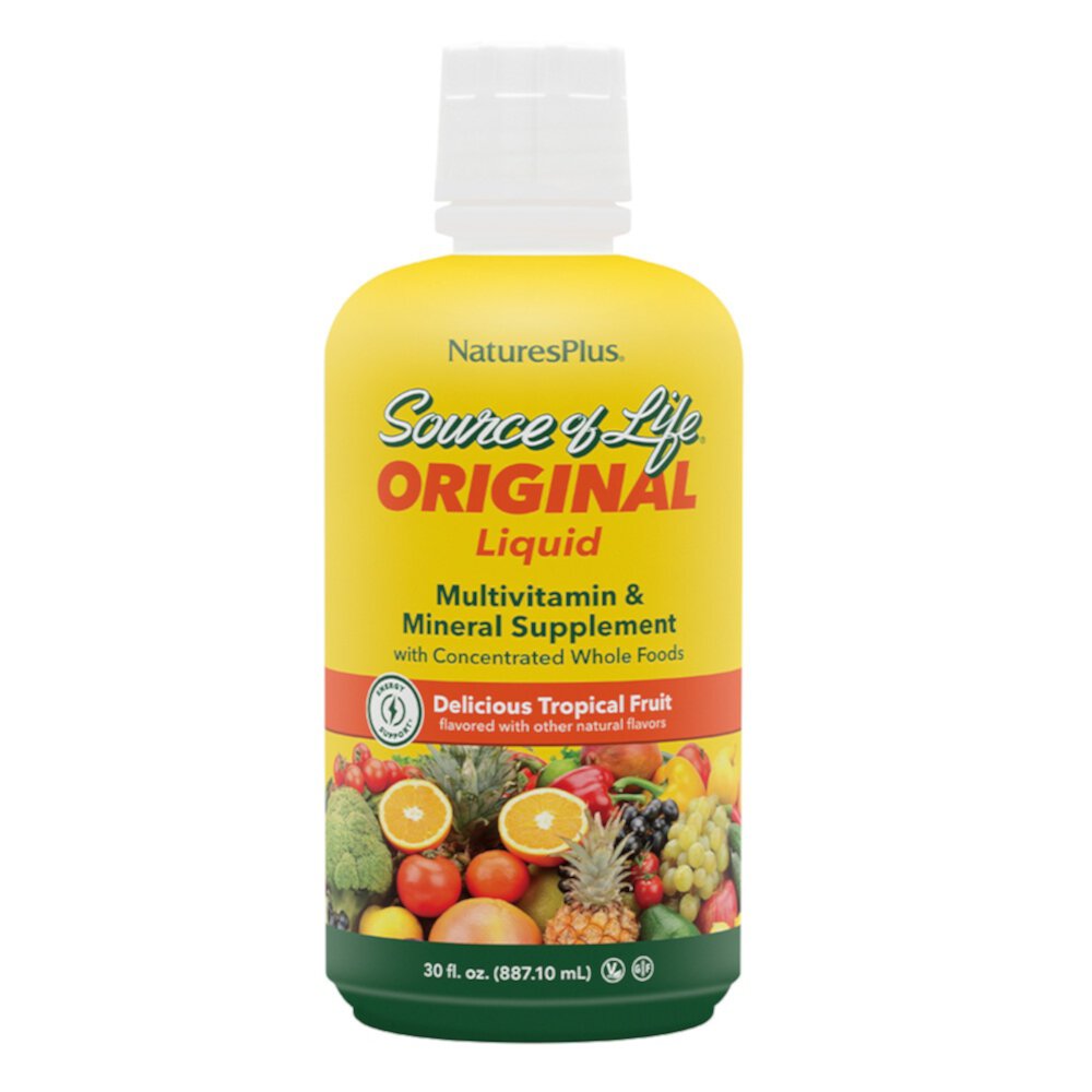 Source of Life Original Multi-Vitamin & Mineral Liquid (Жидкость) Tropical Fruit -- 30 fl oz (Жидкие унции) NaturesPlus