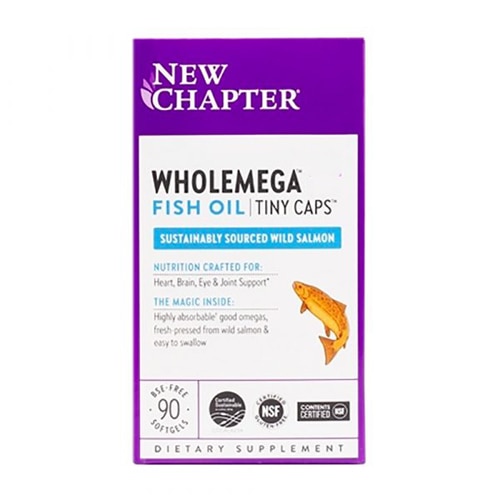 Рыбий жир Wholemega 90 капсул 935 мг Омега-3 из лосося New Chapter