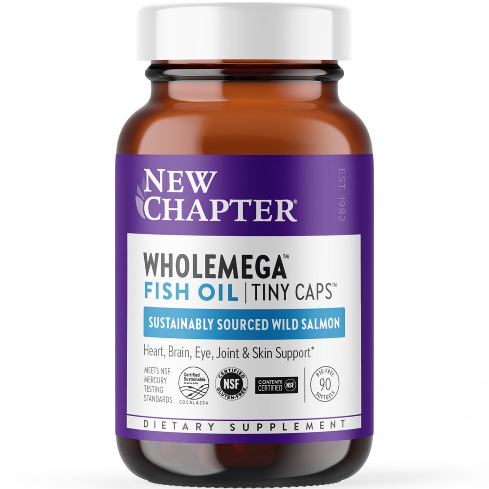 Wholemega Fish Oil Tiny Caps -- 90 Softgels (Мягкие капсулы) New Chapter