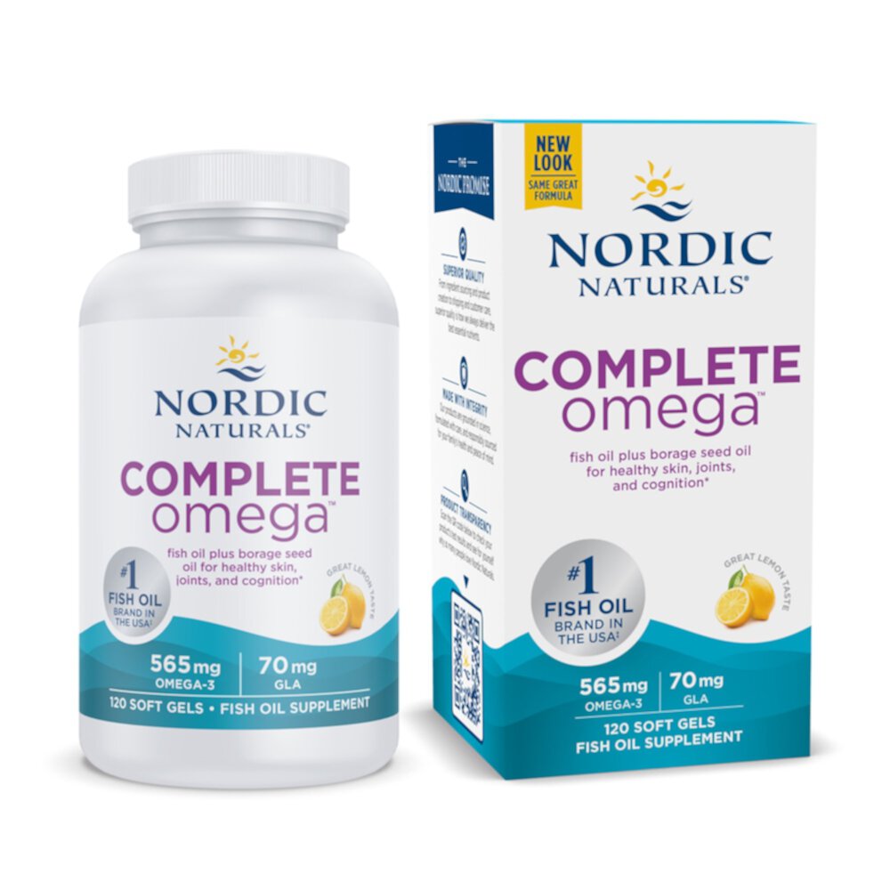 Полноценный рыбий жир Omega и GLA лимона — 635 мг — 120 мягких таблеток Nordic Naturals