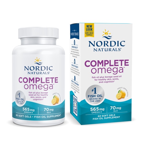 Полноценный рыбий жир Omega и GLA лимона — 635 мг — 60 мягких таблеток Nordic Naturals