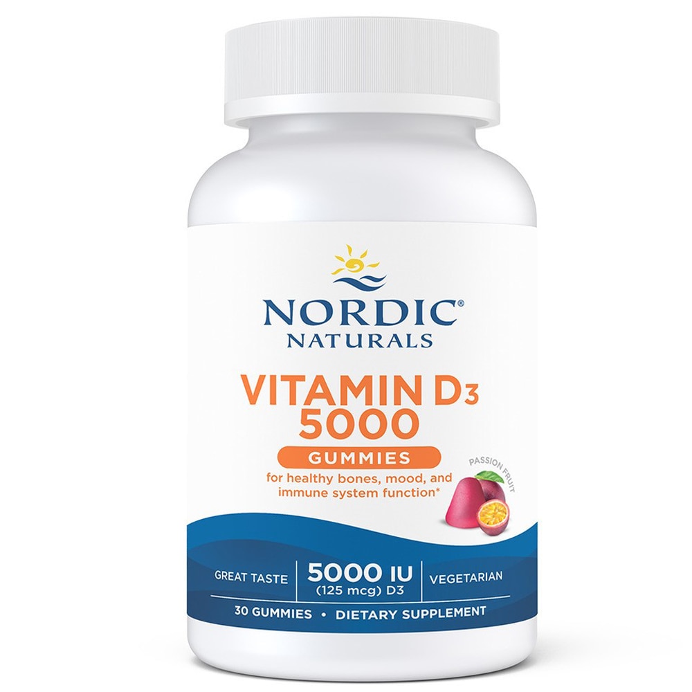 Vitamin D3 Gummies (Жевательные конфеты) Passion Fruit -- 5000 IU - 30 Gummies Nordic Naturals