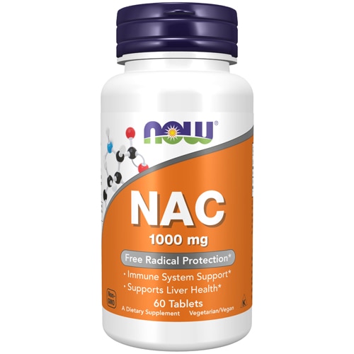 Добавки - NAC - 1000 мг - 60 таблеток NOW Foods