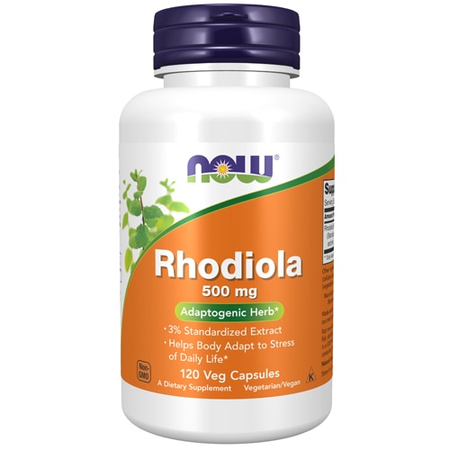 Supplements - Rhodiola -- 500 mg - 120 Veg Capsules (Вегетарианские капсулы) NOW Foods