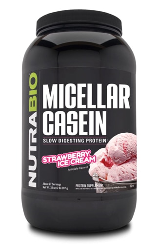 Мицеллярно-казеиновое клубничное мороженое – 27 порций NutraBio