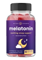 Melatonin Soothing Sleep Support Gummies (Жевательные конфеты) For Adults Natural Berry -- 60 Gummies NutraChamps