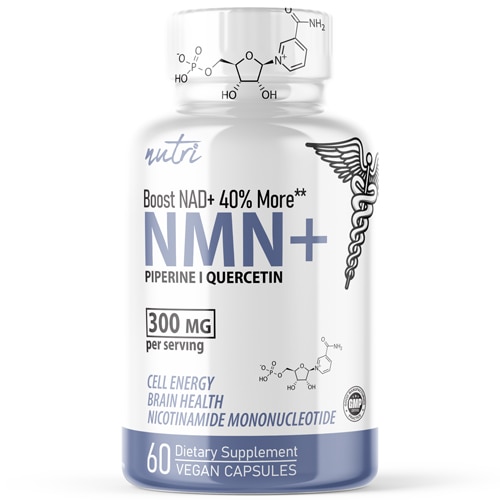 Никотинамид мононуклеотид (NMN) 300 мг - 60 капсул, повышает уровень NAD+ на 40% Nutri