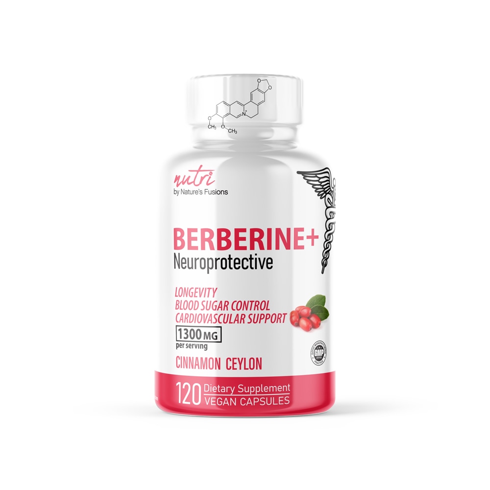 Берберин+ Корица Цейлонская - 1300 мг - 120 веганских капсул - Nutri Nutri